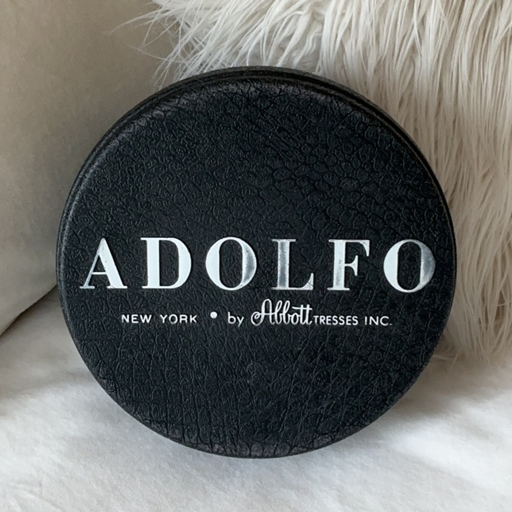 Adolfo Textured Black Hat Box